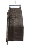 SWAYING 25 Fall/Winter Collection: Woolen A-line Skirt with Tie-Up Detail and Gradient Design SW-SW25AW3B08C2S2-HUIZONG (Gray-Brown)